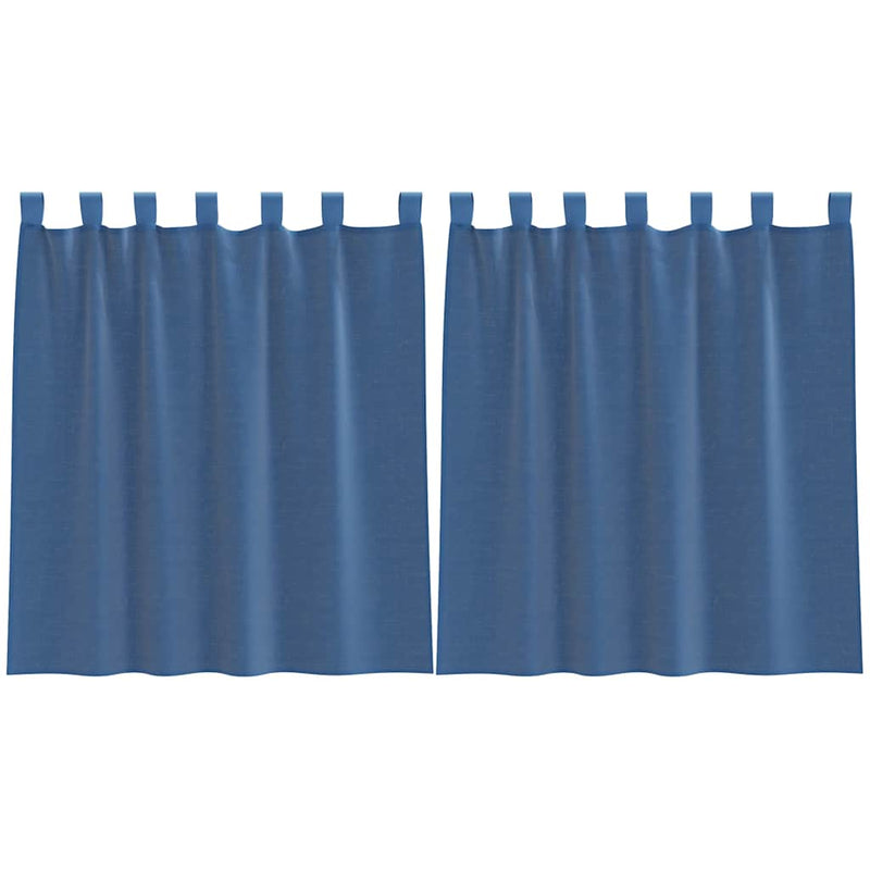 Afbeelding laden in galerijviewer, Vidaxl gordijnen voile met lussen 2 st 140x140 cm koningsblauw
