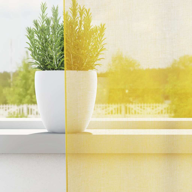 Afbeelding laden in galerijviewer, Vidaxl gordijnen met lussen 2 st 140x260 cm geel