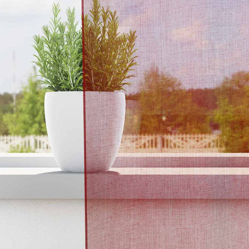 Afbeelding laden in galerijviewer, Vidaxl gordijnen voile met lussen 2 st 140x225 cm wijnrood