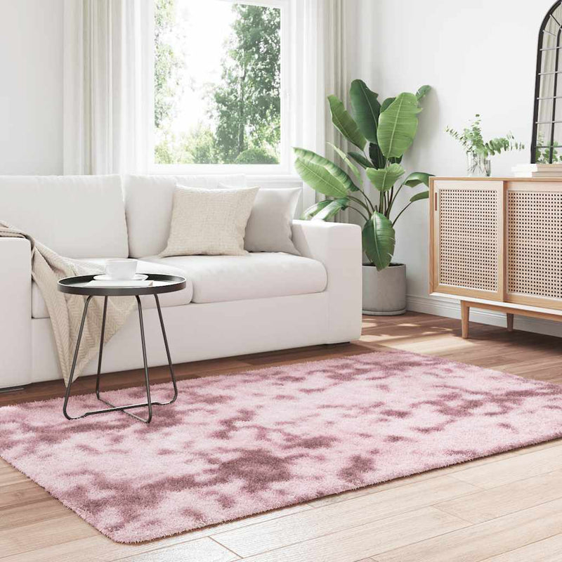 Afbeelding laden in galerijviewer, Vidaxl hoogpolig vloerkleed navarra 130x200 cm polyester stoffig roze