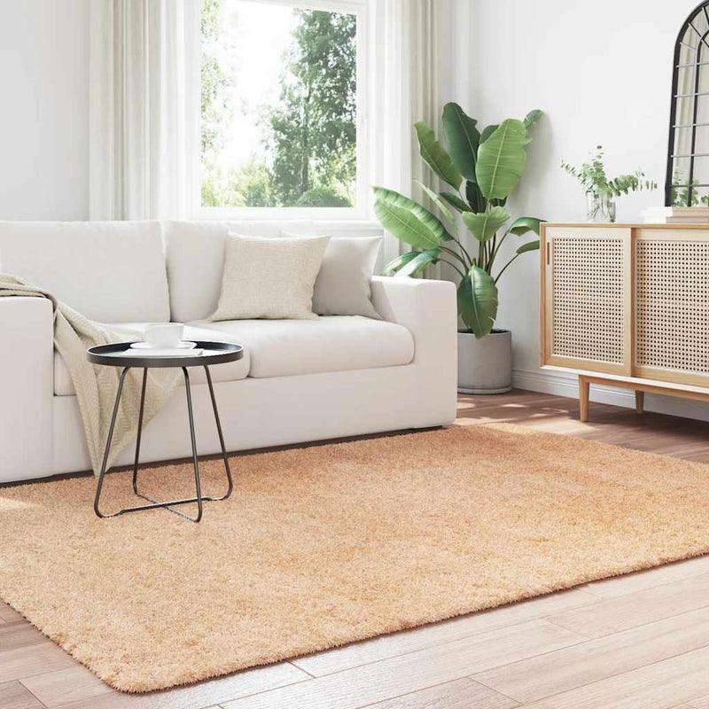 Afbeelding laden in galerijviewer, Vidaxl hoogpolig vloerkleed navarra 160x230 cm polyester beige