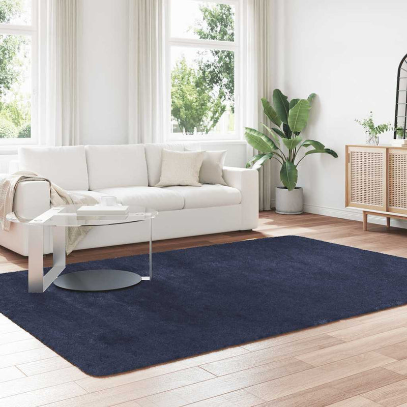 Afbeelding laden in galerijviewer, Vidaxl hoogpolig vloerkleed navarra 200x290 cm polyester marineblauw