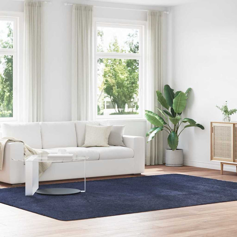 Afbeelding laden in galerijviewer, Vidaxl hoogpolig vloerkleed navarra 240x340 cm polyester marineblauw