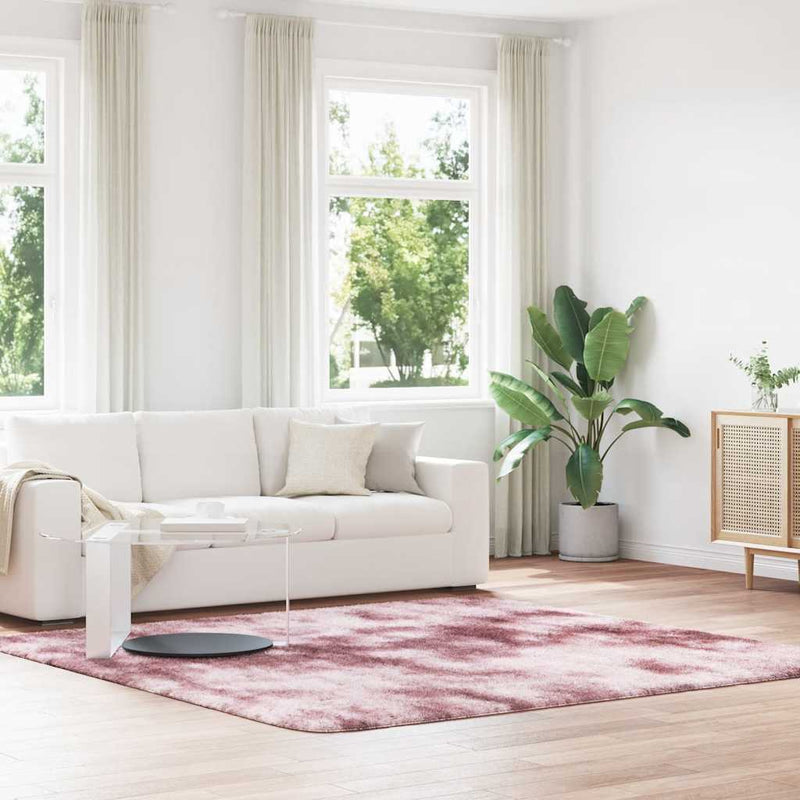 Afbeelding laden in galerijviewer, Vidaxl hoogpolig vloerkleed navarra 240x240 cm polyester stoffig roze