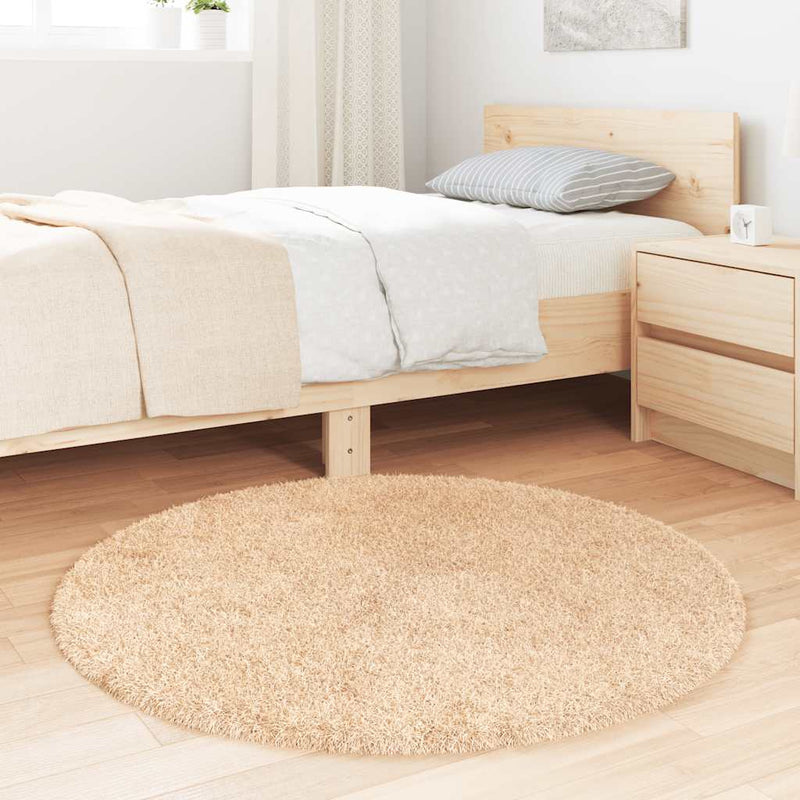 Afbeelding laden in galerijviewer, Vidaxl hoogpolig vloerkleed navarra 100x100 cm polyester beige