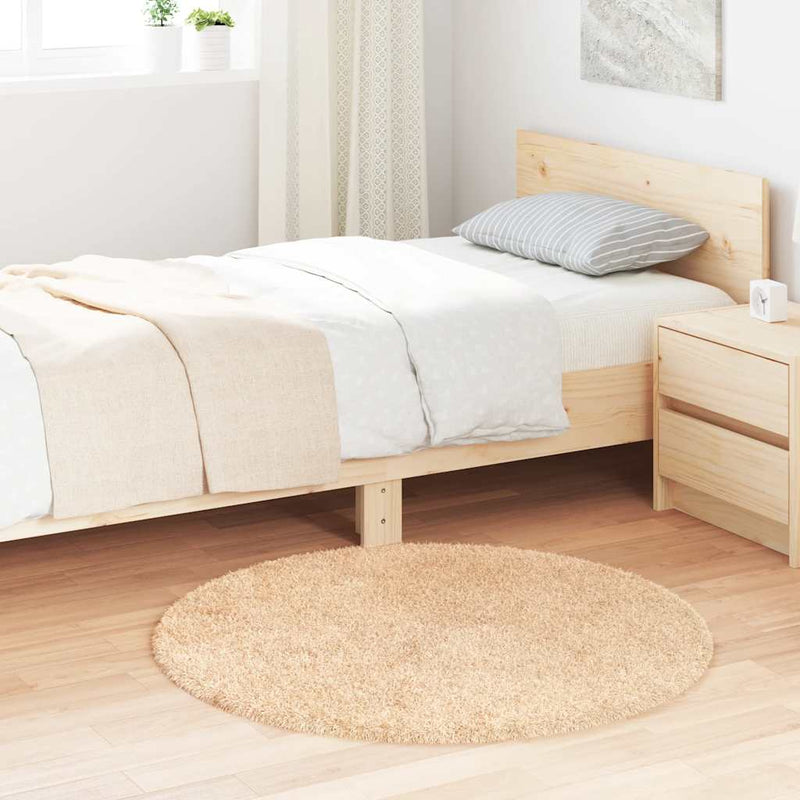Afbeelding laden in galerijviewer, Vidaxl hoogpolig vloerkleed navarra 100x100 cm polyester beige