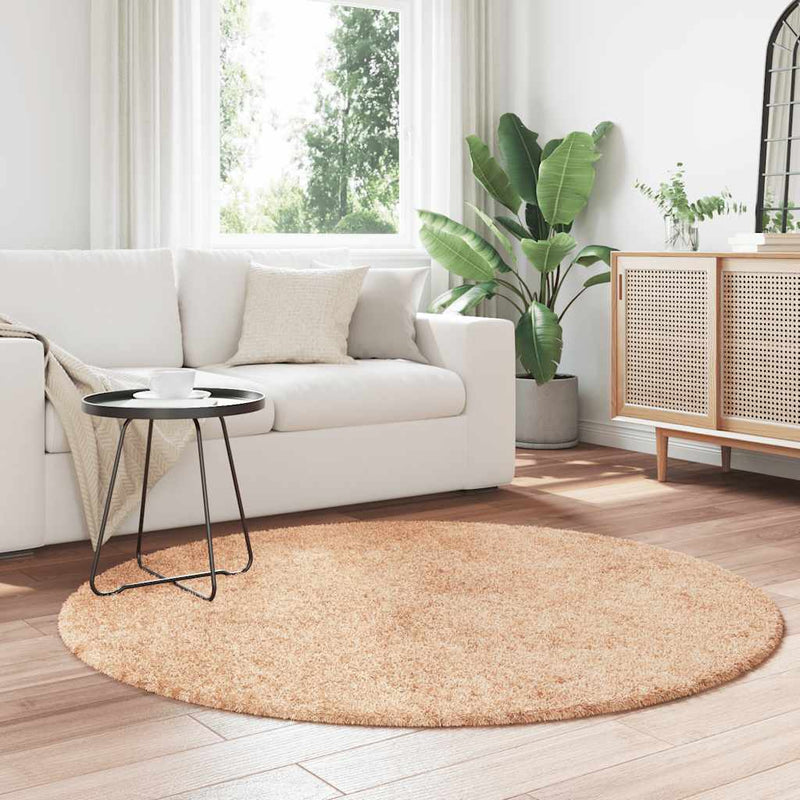 Afbeelding laden in galerijviewer, Vidaxl hoogpolig vloerkleed navarra 160x160 cm polyester beige