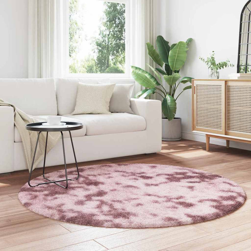 Afbeelding laden in galerijviewer, Vidaxl hoogpolig vloerkleed navarra 160x160 cm polyester stoffig roze