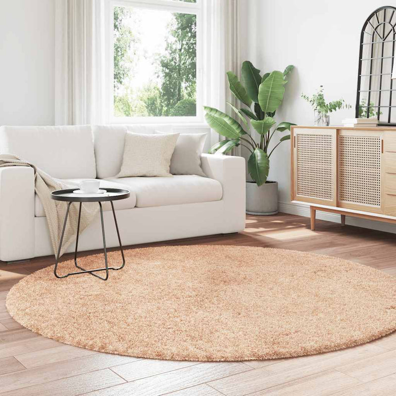 Afbeelding laden in galerijviewer, Vidaxl hoogpolig vloerkleed navarra 200x200 cm polyester beige