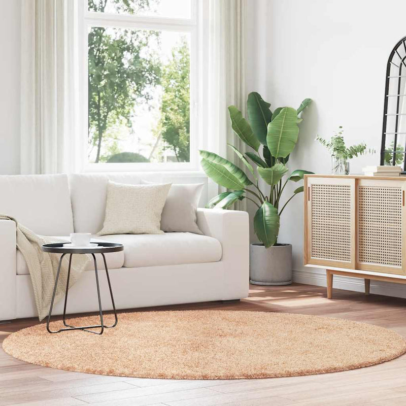 Afbeelding laden in galerijviewer, Vidaxl hoogpolig vloerkleed navarra 200x200 cm polyester beige