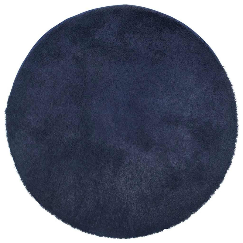 Afbeelding laden in galerijviewer, Vidaxl hoogpolig vloerkleed navarra 240x240 cm polyester marineblauw