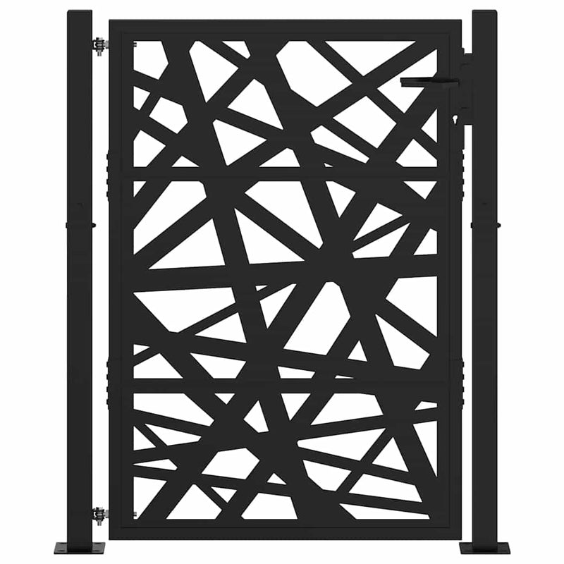 Afbeelding laden in galerijviewer, Vidaxl poort met lichtontwerp 100x125 cm staal zwart