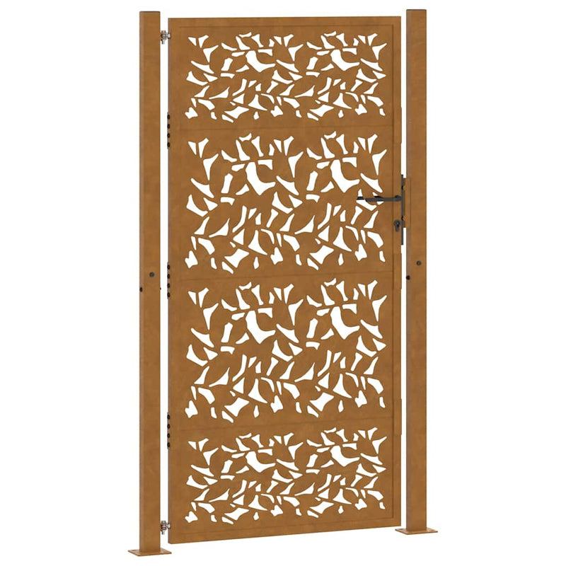 Afbeelding laden in galerijviewer, Vidaxl poort met bladontwerp 100x175 cm weervast staal