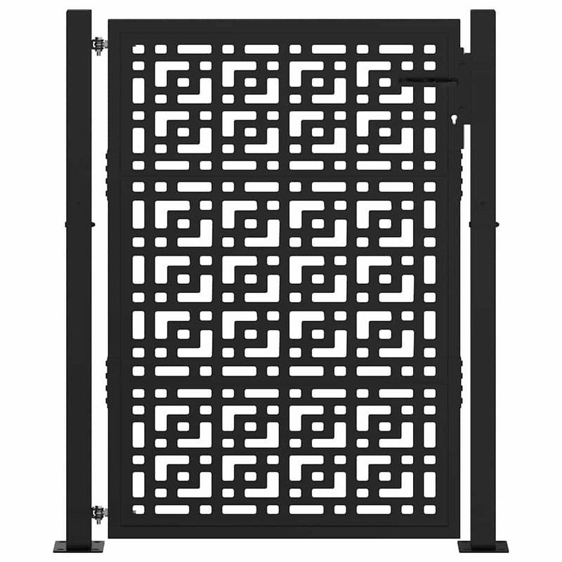 Afbeelding laden in galerijviewer, Vidaxl poort met kruisontwerp 100x125 cm staal zwart