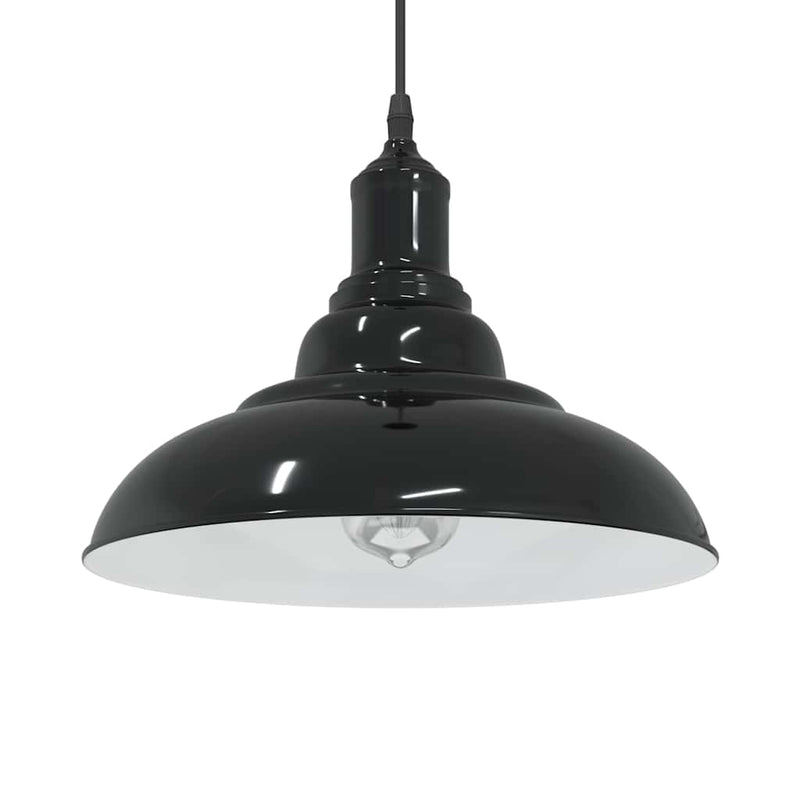 Afbeelding laden in galerijviewer, Vidaxl hanglamp in hoogte verstelbaar e27 ø31 cm metaal glanzend zwart