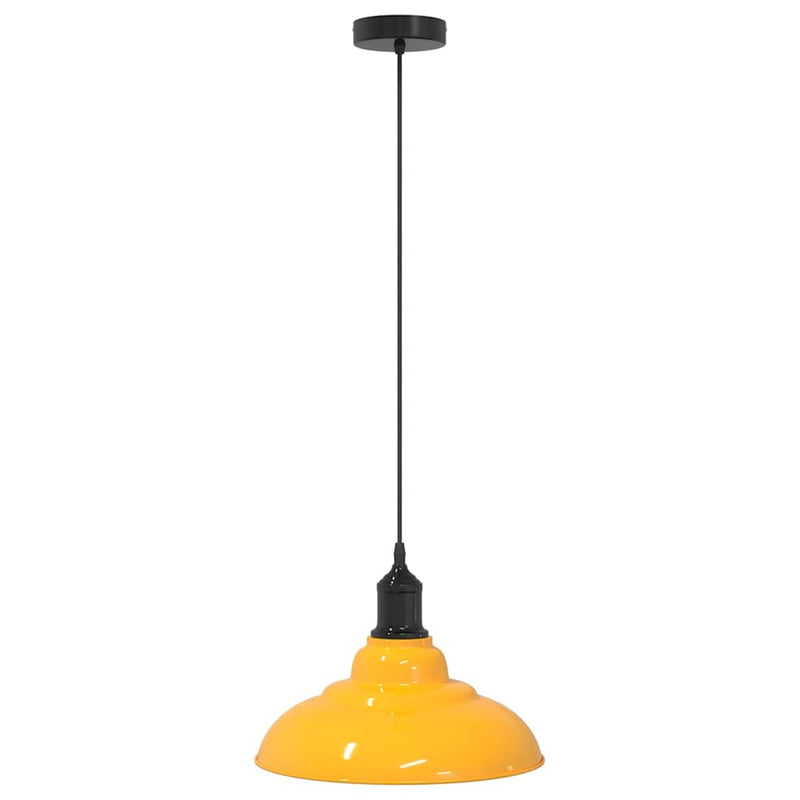 Afbeelding laden in galerijviewer, Vidaxl hanglamp in hoogte verstelbaar e27 ø31 cm metaal glanzend geel