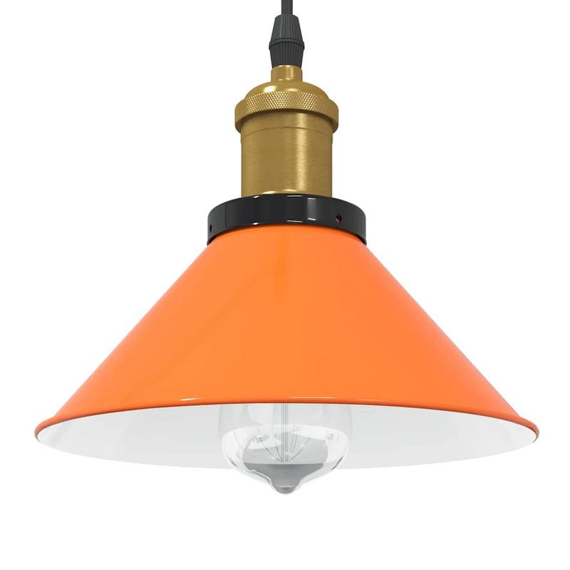 Afbeelding laden in galerijviewer, Vidaxl hanglamp in hoogte verstelbaar e27 ø22cm metaal glanzend oranje