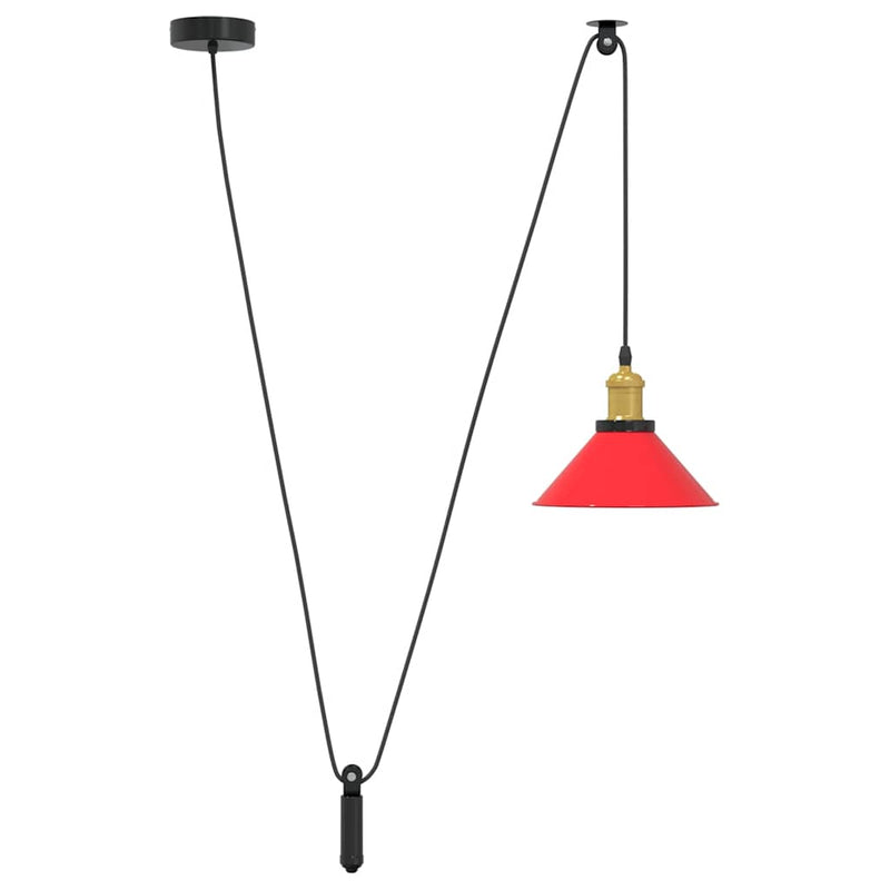 Afbeelding laden in galerijviewer, Vidaxl hanglamp in hoogte verstelbaar e27 ø22 cm metaal glanzend rood