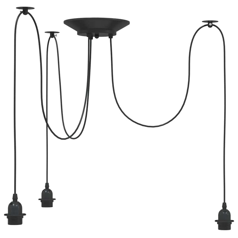 Afbeelding laden in galerijviewer, Vidaxl hanglamp met 3 lamphouders e27 metaal zwart