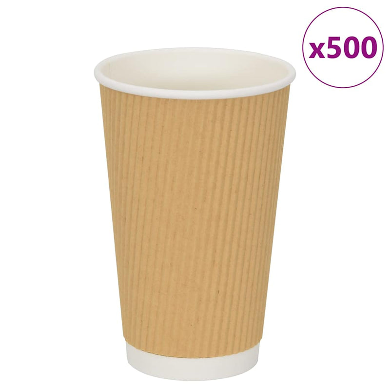 Afbeelding laden in galerijviewer, Vidaxl papieren koffiekopjes 500 st 16oz 400 ml bruin