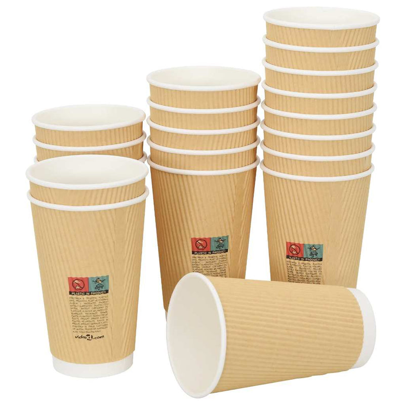 Afbeelding laden in galerijviewer, Vidaxl papieren koffiekopjes 500 st 16oz 400 ml bruin