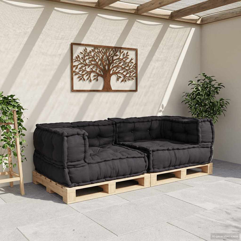 Afbeelding laden in galerijviewer, Vidaxl 2-zits modulaire bank 140x70x36 stof antracietkleurig