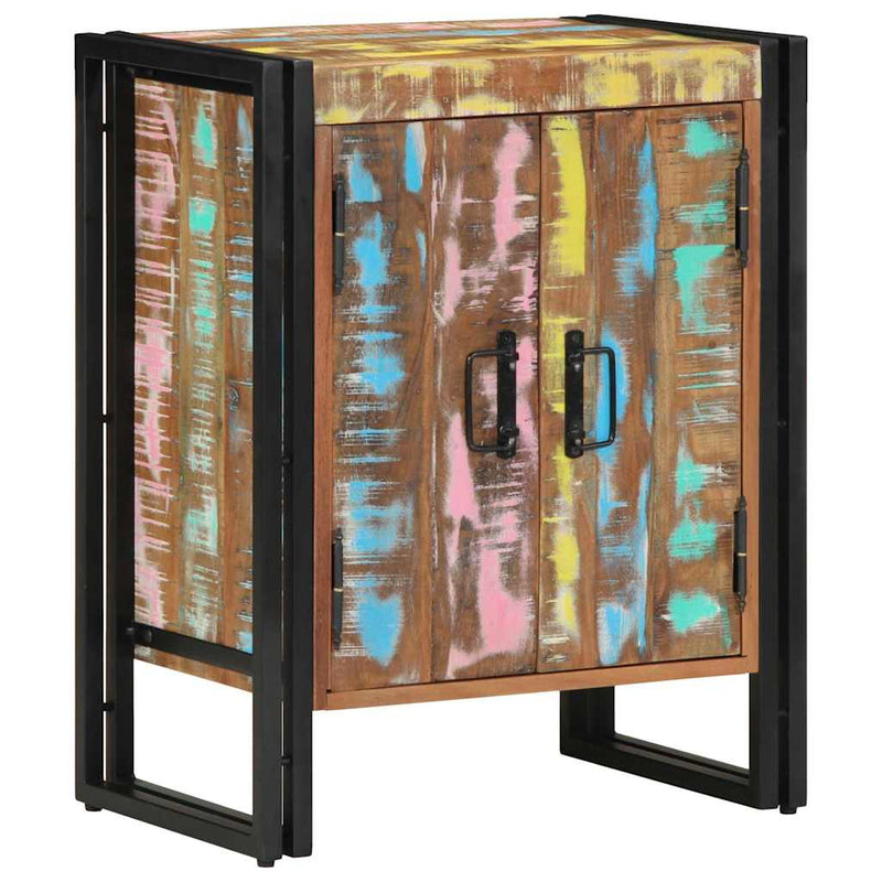 Afbeelding laden in galerijviewer, Vidaxl schoenenkast multikleur 56 x 35 x 70 cm massief gerecycled hout