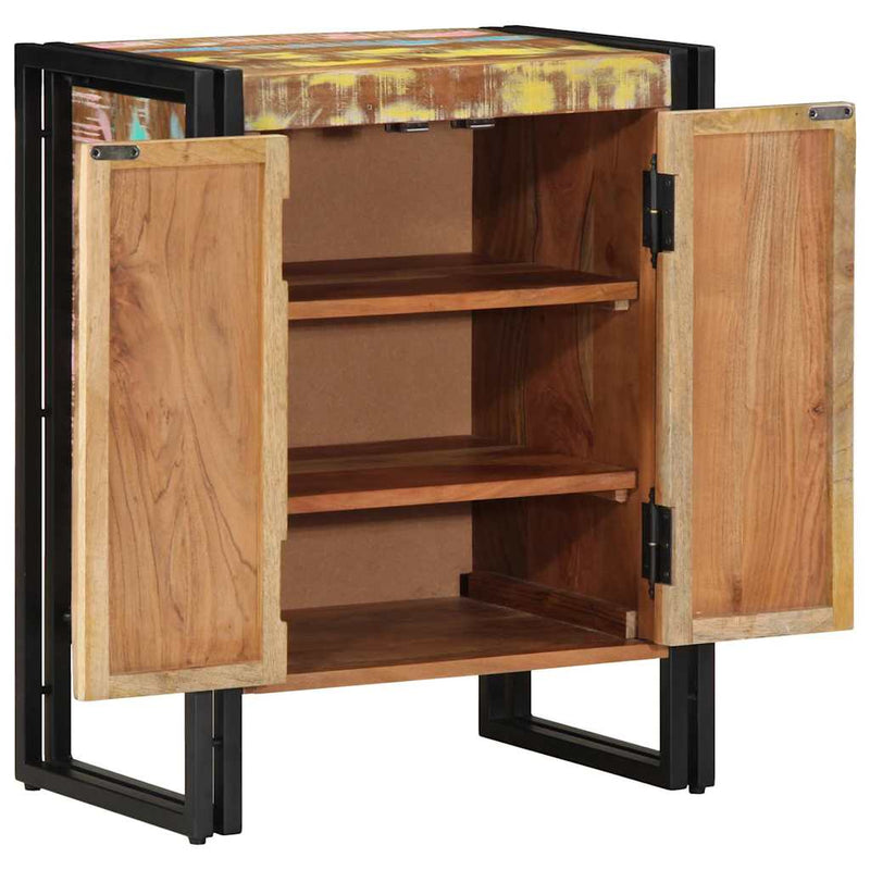 Afbeelding laden in galerijviewer, Vidaxl schoenenkast multikleur 56 x 35 x 70 cm massief gerecycled hout