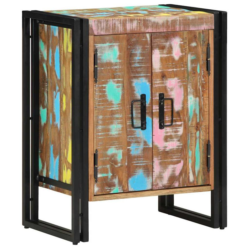 Afbeelding laden in galerijviewer, Vidaxl schoenenkast multikleur 56 x 35 x 70 cm massief gerecycled hout