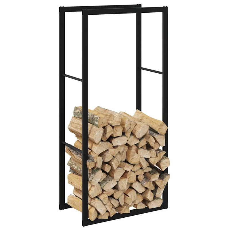 Afbeelding laden in galerijviewer, Vidaxl haardhoutrek 55x30x116 cm staal zwart