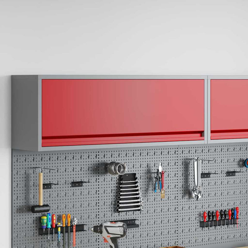 Afbeelding laden in galerijviewer, Vidaxl gereedschapskast met opslag rood en grijs 100 x 25 x 35 cm