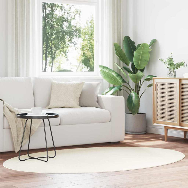 Afbeelding laden in galerijviewer, Vidaxl vloerkleden ovaal huarte crème 140 x 200 cm 100% polyester