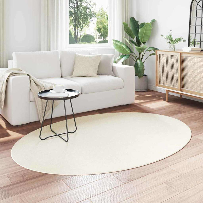 Afbeelding laden in galerijviewer, Vidaxl vloerkleden ovaal huarte crème 140 x 200 cm 100% polyester