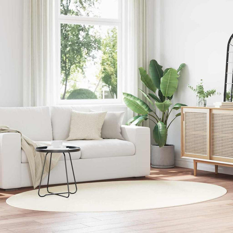 Afbeelding laden in galerijviewer, Vidaxl vloerkleden ovaal huarte crème 160 x 230 cm 100% polyester