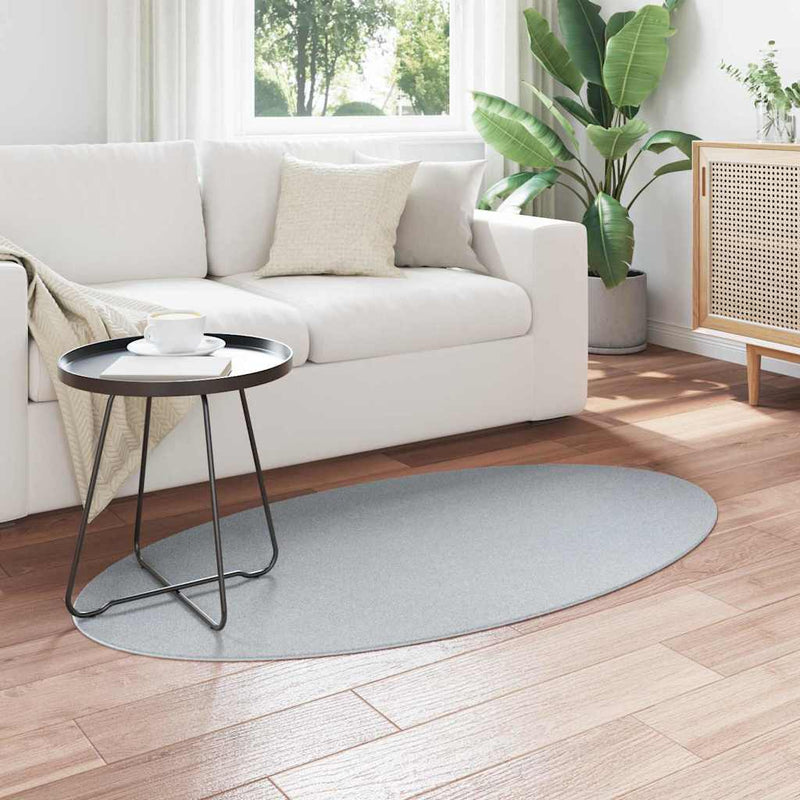 Afbeelding laden in galerijviewer, Vidaxl vloerkleden ovaal huarte grijs 80 x 150 cm 100% polyester
