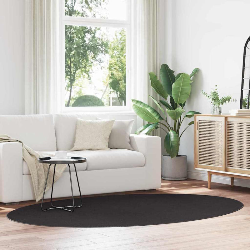 Afbeelding laden in galerijviewer, Vidaxl vloerkleden ovaal huarte zwart 160 x 230 cm 100% polyester