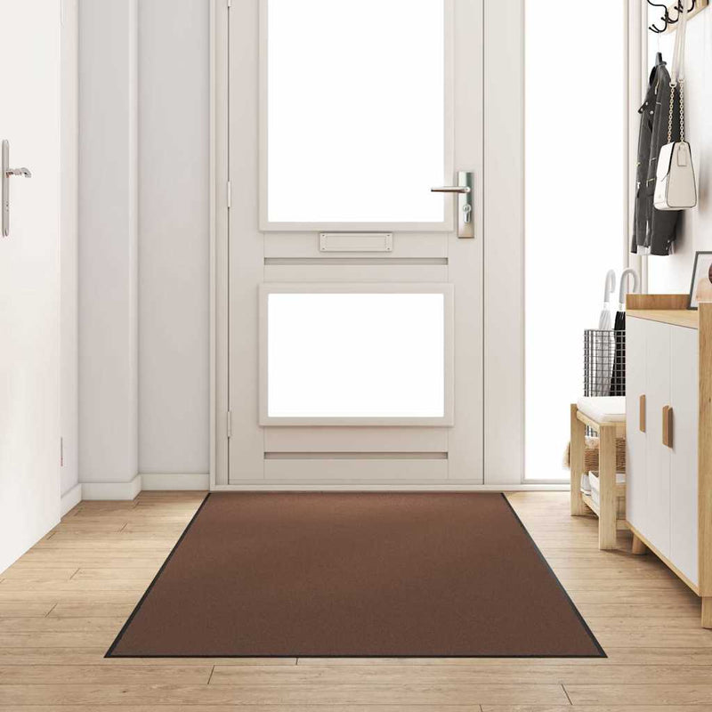 Afbeelding laden in galerijviewer, Vidaxl deurmat bruin en zwart 120 x 250 cm polypropyleen en vinyl