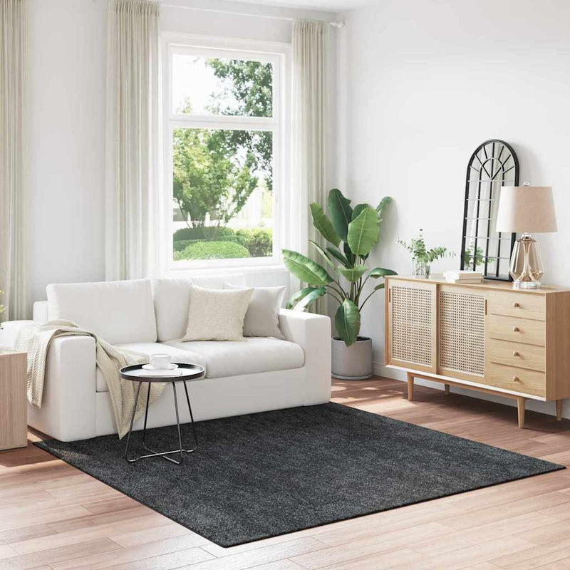 Afbeelding laden in galerijviewer, Vidaxl antislip shaggy tapijt donkergrijs 200 x 200 cm pp