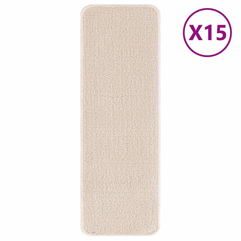 Afbeelding laden in galerijviewer, Vidaxl antislip trapmatten latex achterkant 15 pcs crème 60 x 25 cm pp