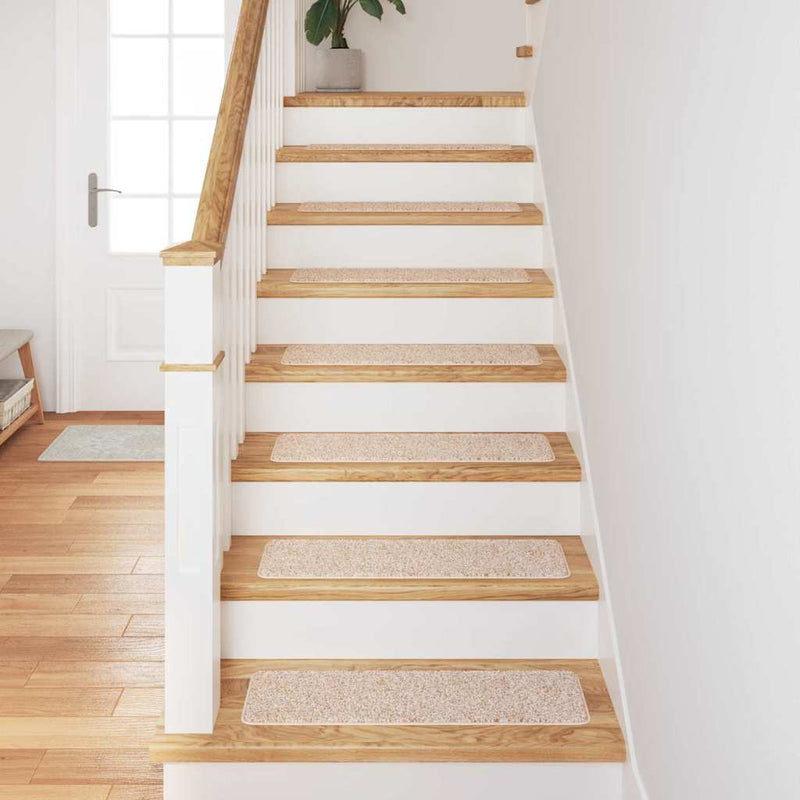 Afbeelding laden in galerijviewer, Vidaxl antislip trapmatten rechthoekig 15 pcs crème 75 x 20 cm pp