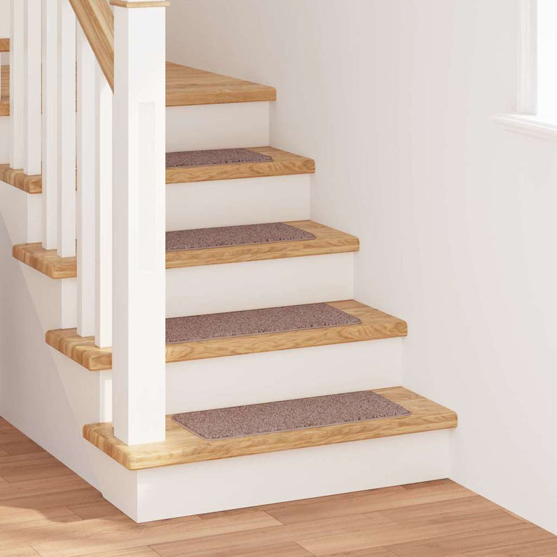 Afbeelding laden in galerijviewer, Vidaxl antislip trapmatten 15 pcs lichtbruin 60 x 25 cm pp