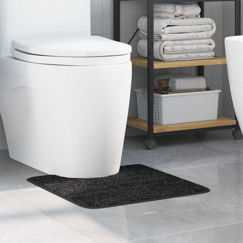 Afbeelding laden in galerijviewer, Vidaxl antislip badmat met toilet cut donkergrijs 50 x 50 cm pp
