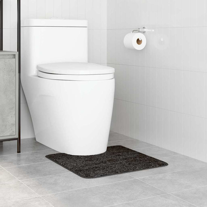 Afbeelding laden in galerijviewer, Vidaxl antislip badmat met toilet cut donkergrijs 50 x 50 cm pp