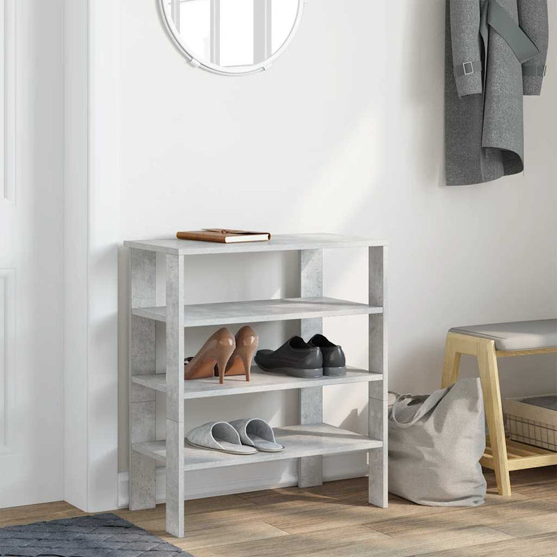 Afbeelding laden in galerijviewer, Vidaxl schoenenrek 61x32x70 cm bewerkt hout betongrijs