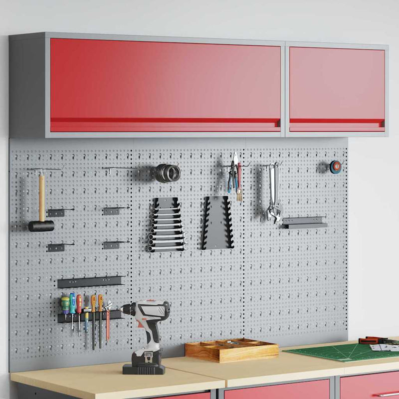 Afbeelding laden in galerijviewer, Vidaxl gereedschapskast set met plank 5 st rood gepoedercoat staal