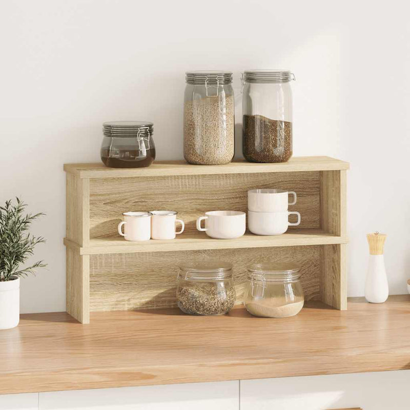 Afbeelding laden in galerijviewer, Vidaxl keukenrekken stapelbaar 2 st 50x15x16 cm sonoma eikenkleurig
