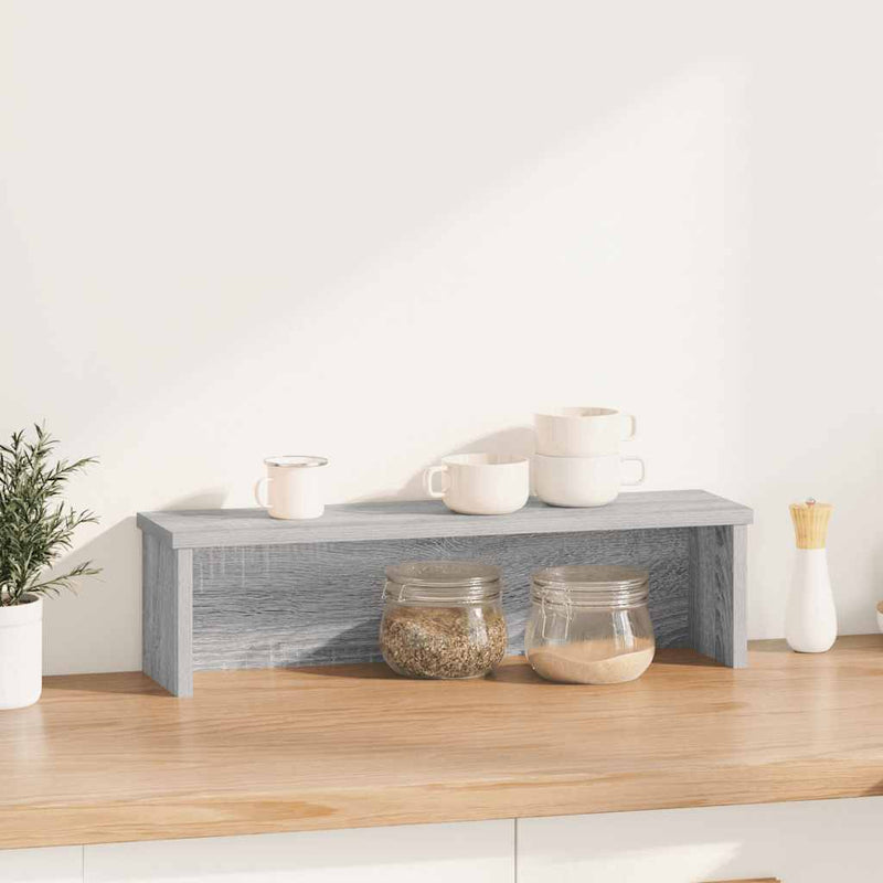 Afbeelding laden in galerijviewer, Vidaxl keukenrek stapelbaar 50x15x16cm bewerkt hout grijs sonoma eiken
