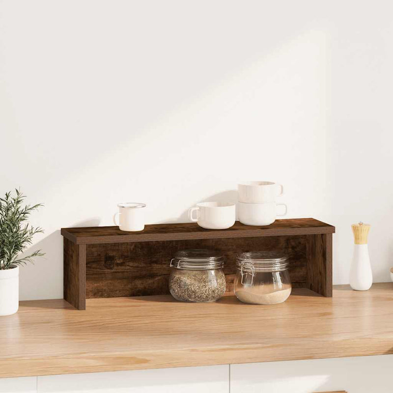 Afbeelding laden in galerijviewer, Vidaxl keukenrek stapelbaar 60x15x16 cm bewerkt hout gerookt eiken