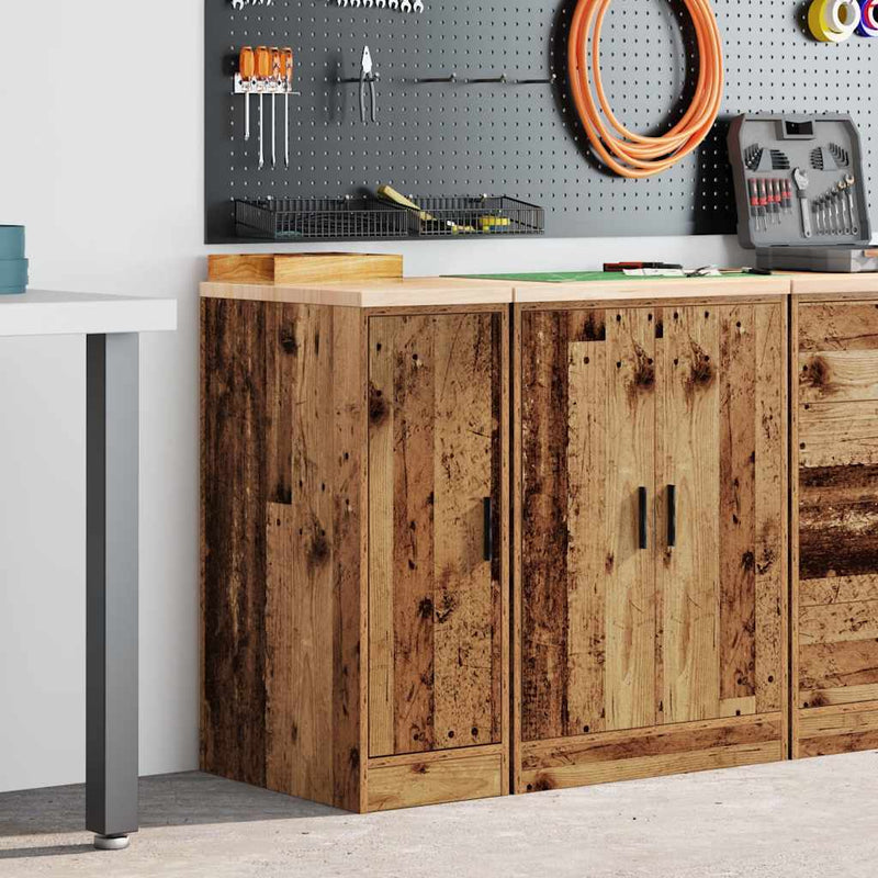 Afbeelding laden in galerijviewer, Vidaxl garagekast 30x51x85 cm massief grenenhout oud hout