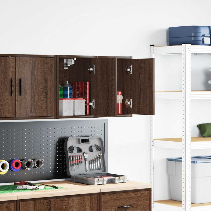Afbeelding laden in galerijviewer, Vidaxl garagewandkasten 2 st spaanplaat bruin eiken